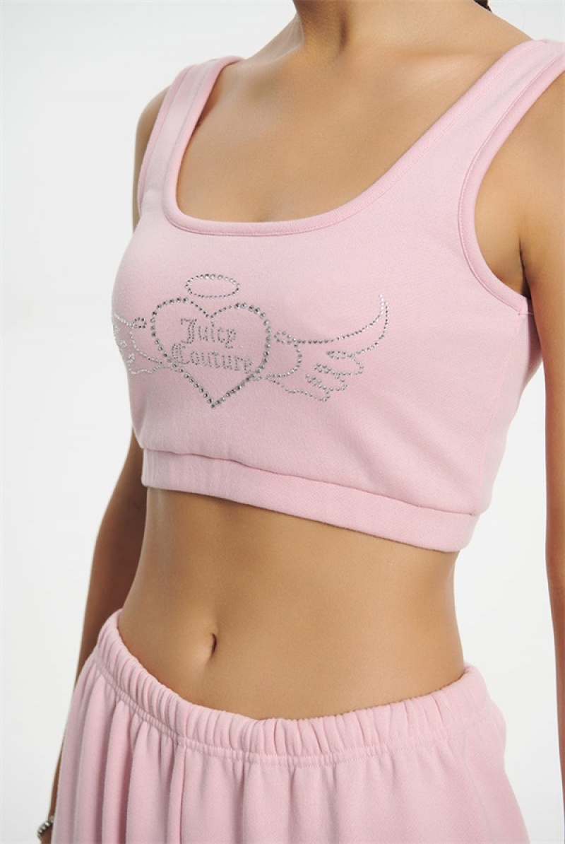 Juicy Couture Cropped Sweetheart Tank Roze | JC-SN651633