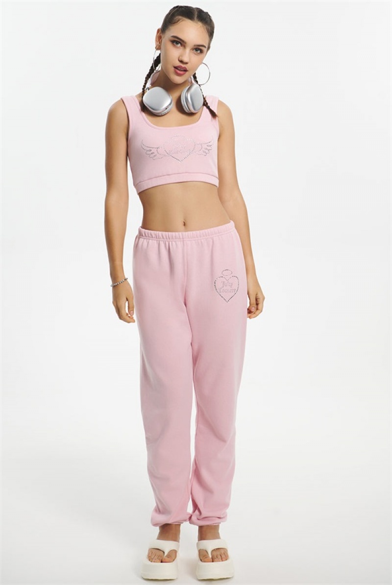 Juicy Couture Cropped Sweetheart Tank Roze | JC-SN651633