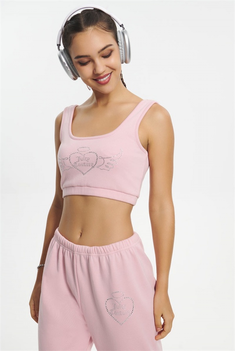 Juicy Couture Cropped Sweetheart Tank Roze | JC-SN651633