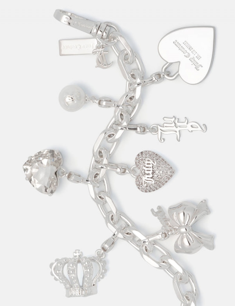 Juicy Couture Crown Charm Srebrne | JC-SN652392