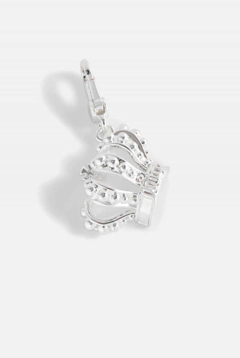 Juicy Couture Crown Charm Srebrne | JC-SN652392