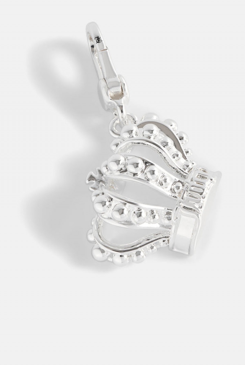 Juicy Couture Crown Charm Srebrne | JC-SN652392