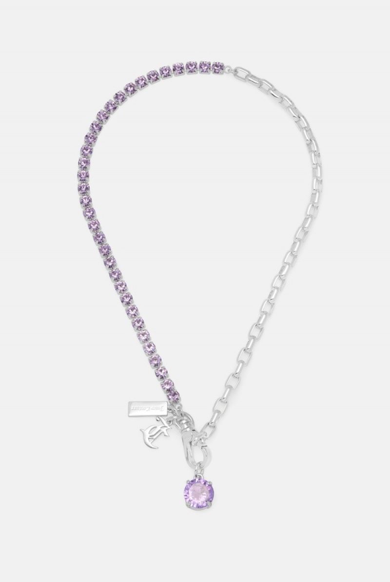 Juicy Couture Crystal JC Necklace Ljubičaste | JC-SN652362