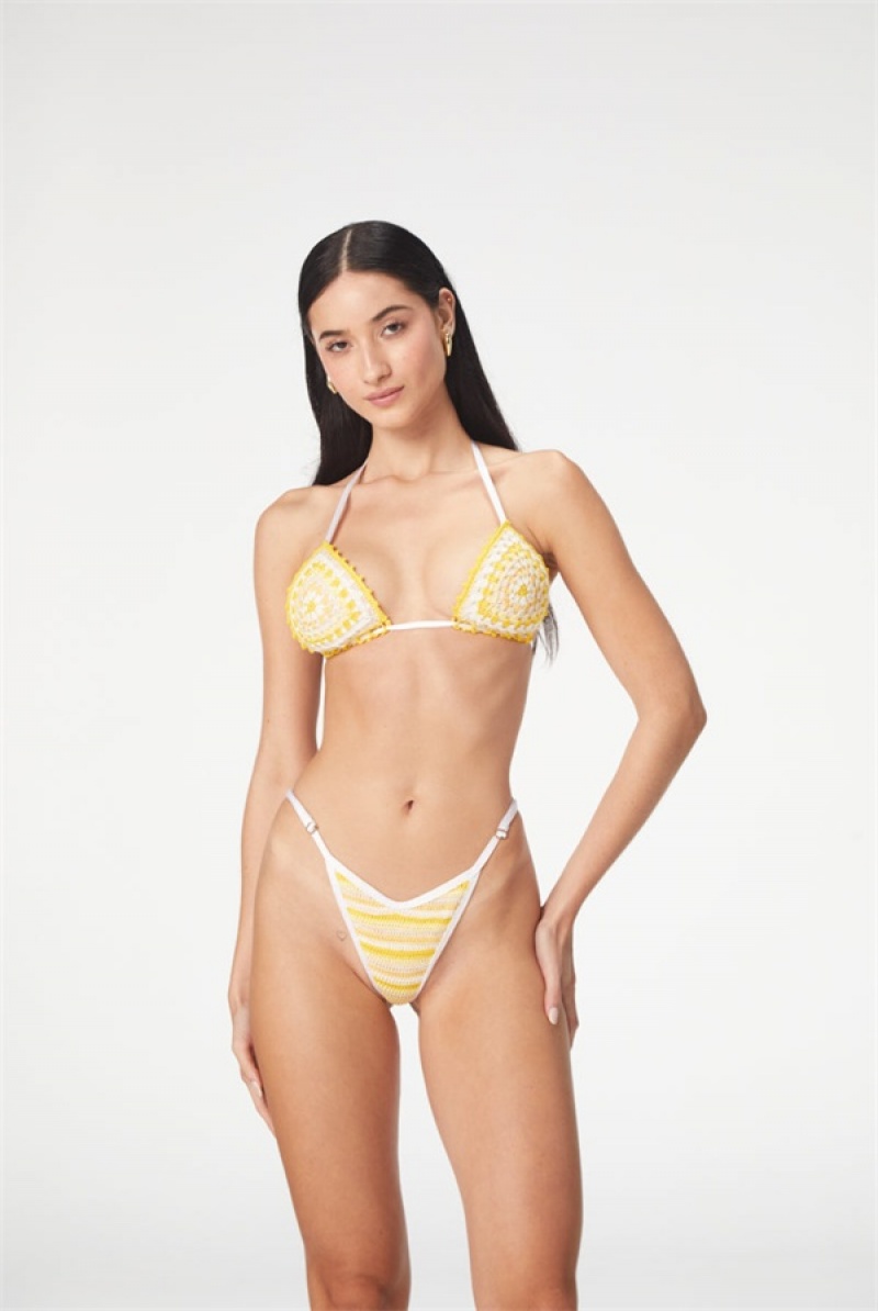 Juicy Couture Cuba Yellow Crochet Bottom Žute | JC-SN651867