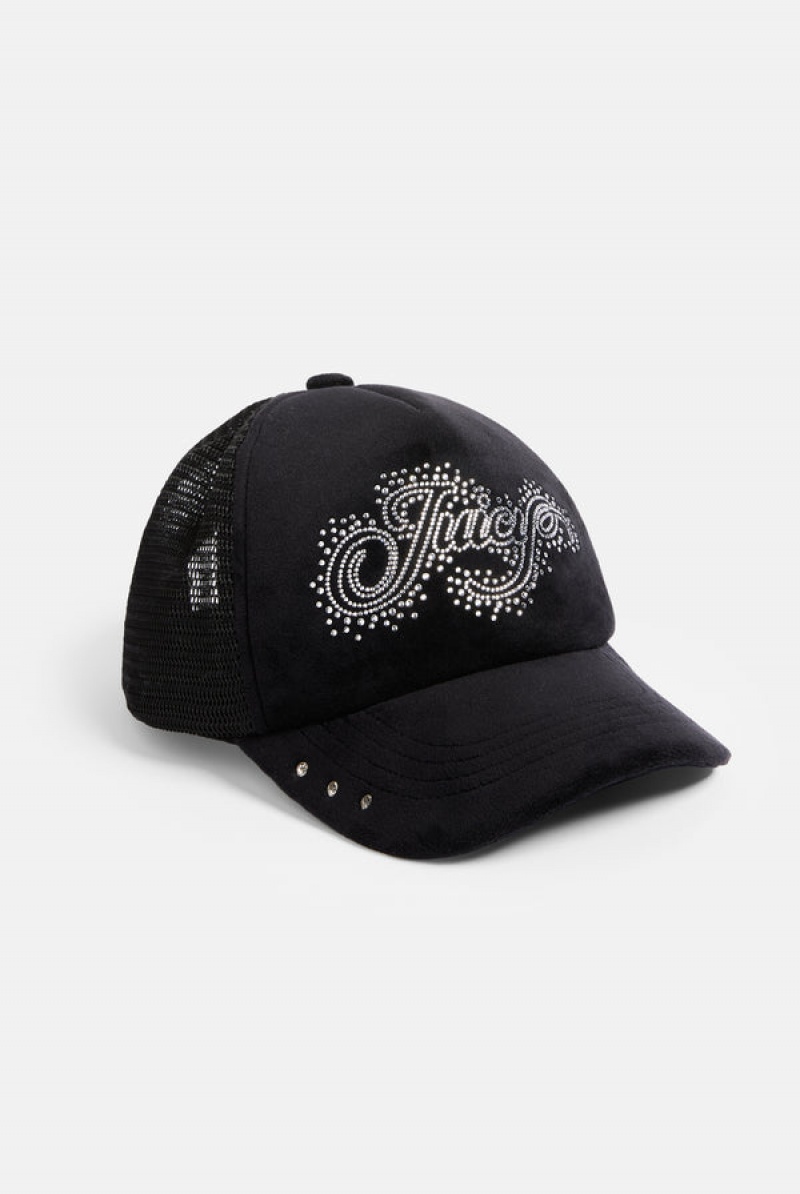 Juicy Couture Diamante Scatter Trucker Cap Crne | JC-SN652326