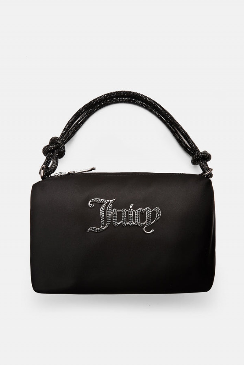 Juicy Couture Diamante Square Silk Satin Handbag Crne | JC-SN652216