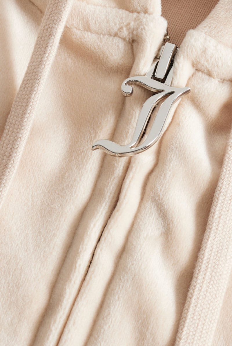 Juicy Couture Diamante Velour Zip-through Hoodie Crne | JC-SN652001