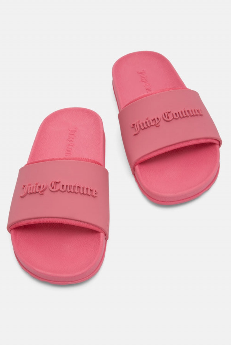 Juicy Couture Embossed Sliders Roze | JC-SN652200