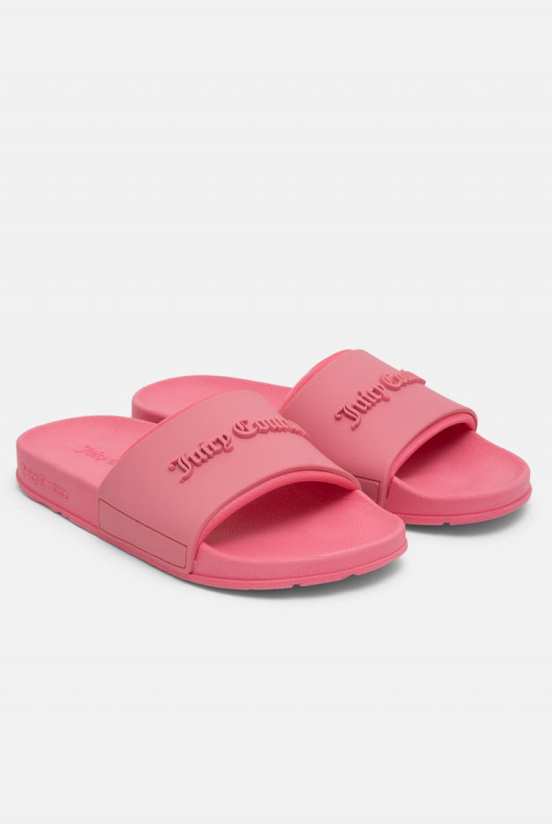 Juicy Couture Embossed Sliders Roze | JC-SN652200