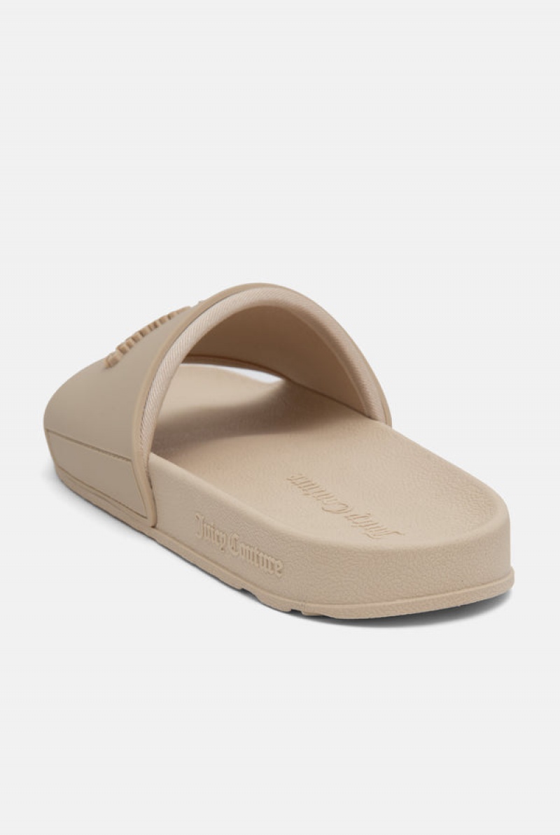 Juicy Couture Embossed Sliders Smeđe | JC-SN652206