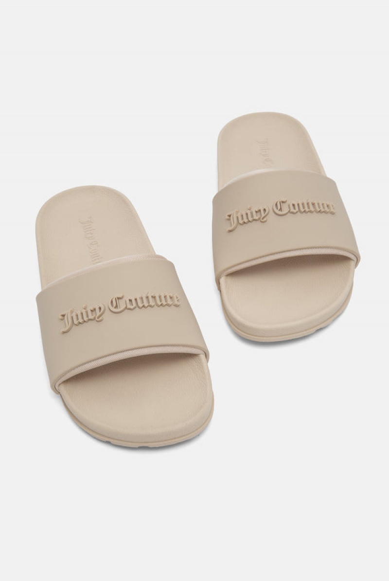 Juicy Couture Embossed Sliders Smeđe | JC-SN652206