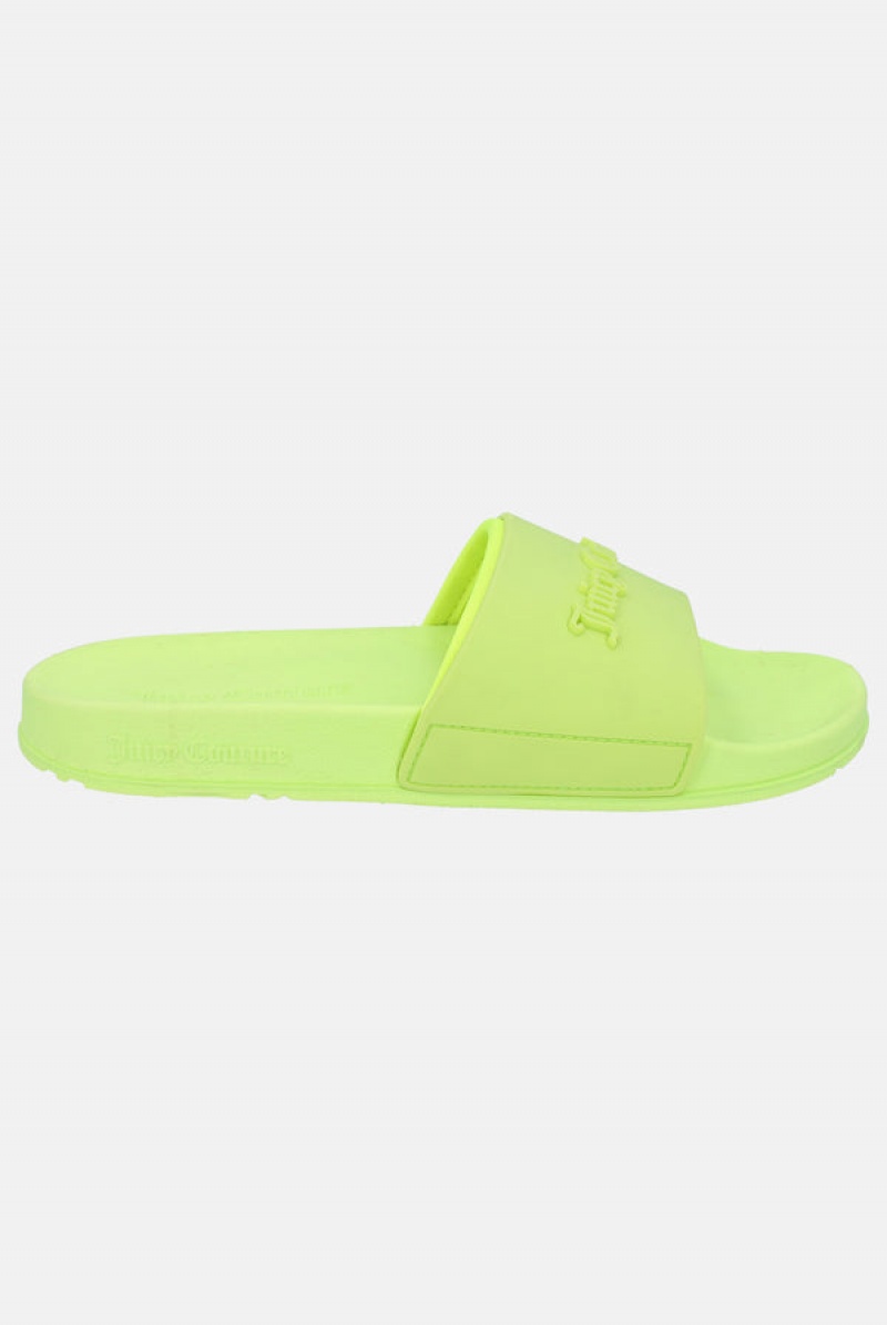 Juicy Couture Embossed Sliders Zelene | JC-SN652177