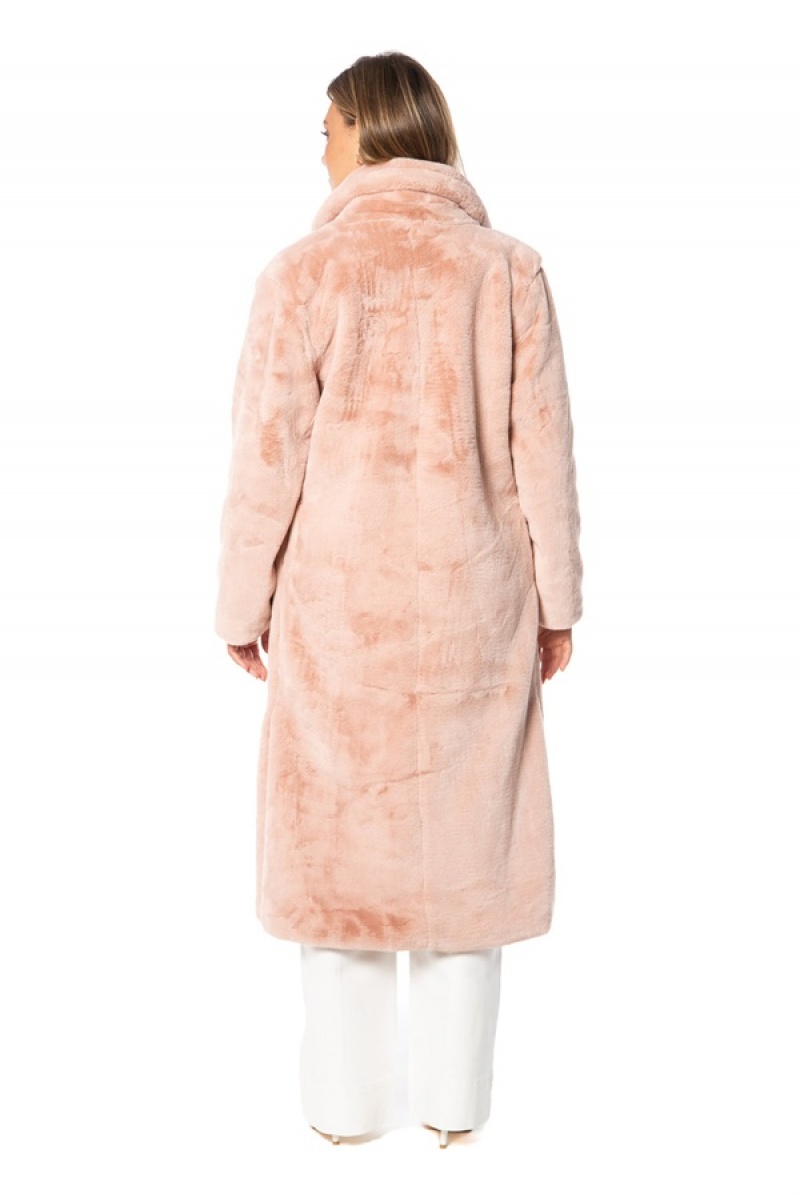 Juicy Couture Faux Fur Teddy Trench Coat Roze | JC-SN651682