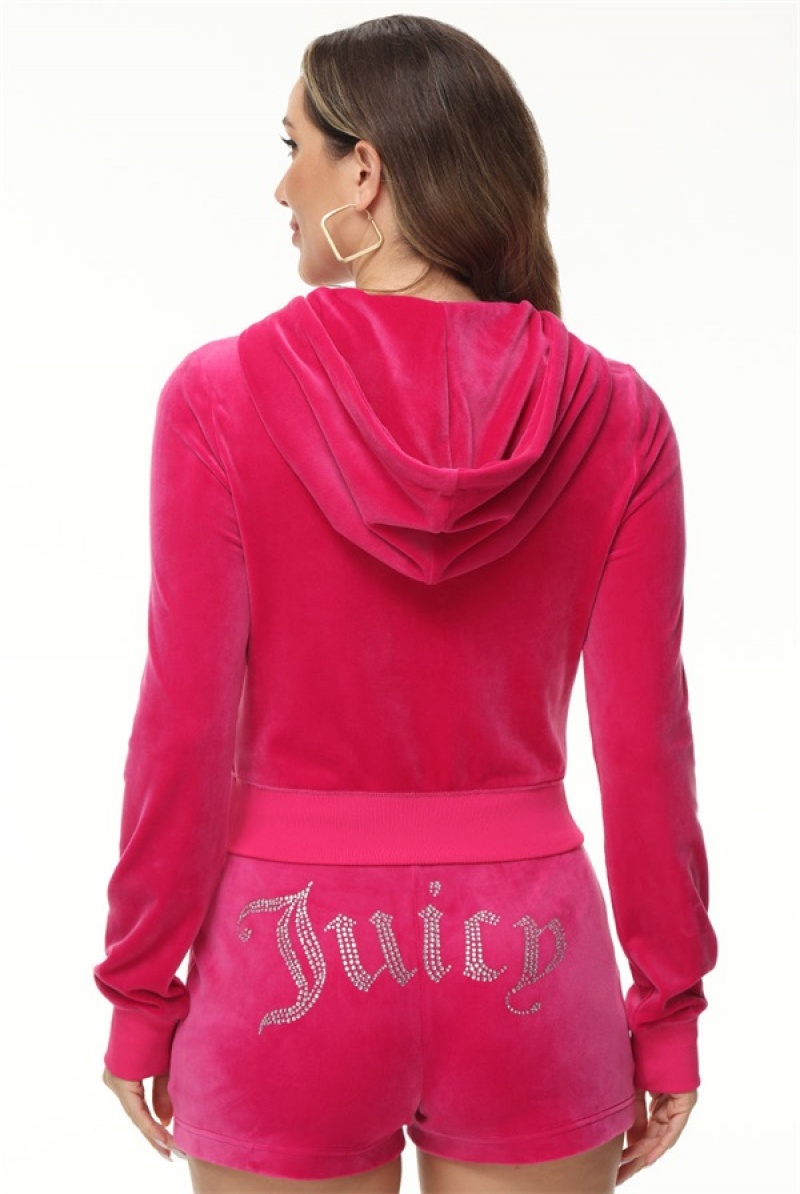 Juicy Couture Front Bling Hoodie Roze | JC-SN651585