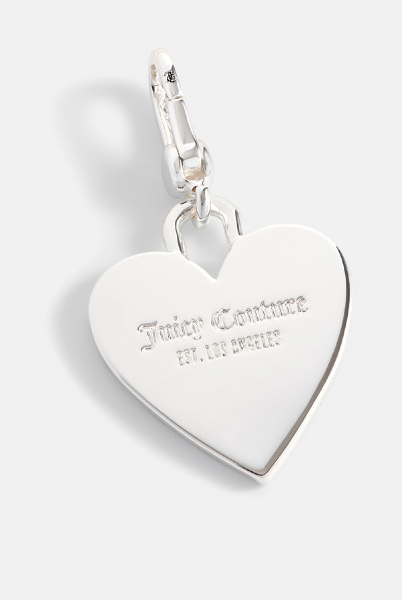 Juicy Couture Heart Disc Charm Srebrne | JC-SN652407