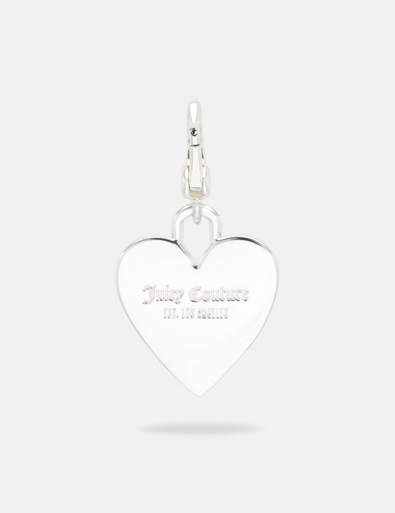 Juicy Couture Heart Disc Charm Srebrne | JC-SN652407