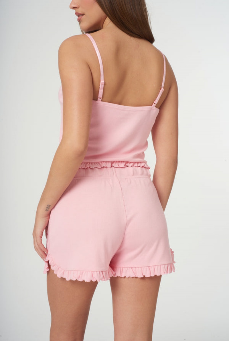 Juicy Couture Heart Frilled Sleep Shorts Roze | JC-SN652268