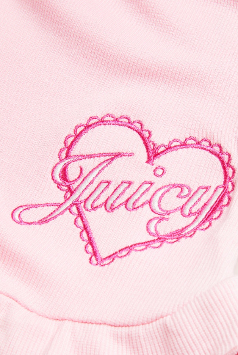 Juicy Couture Heart Frilled Sleep Shorts Roze | JC-SN652268