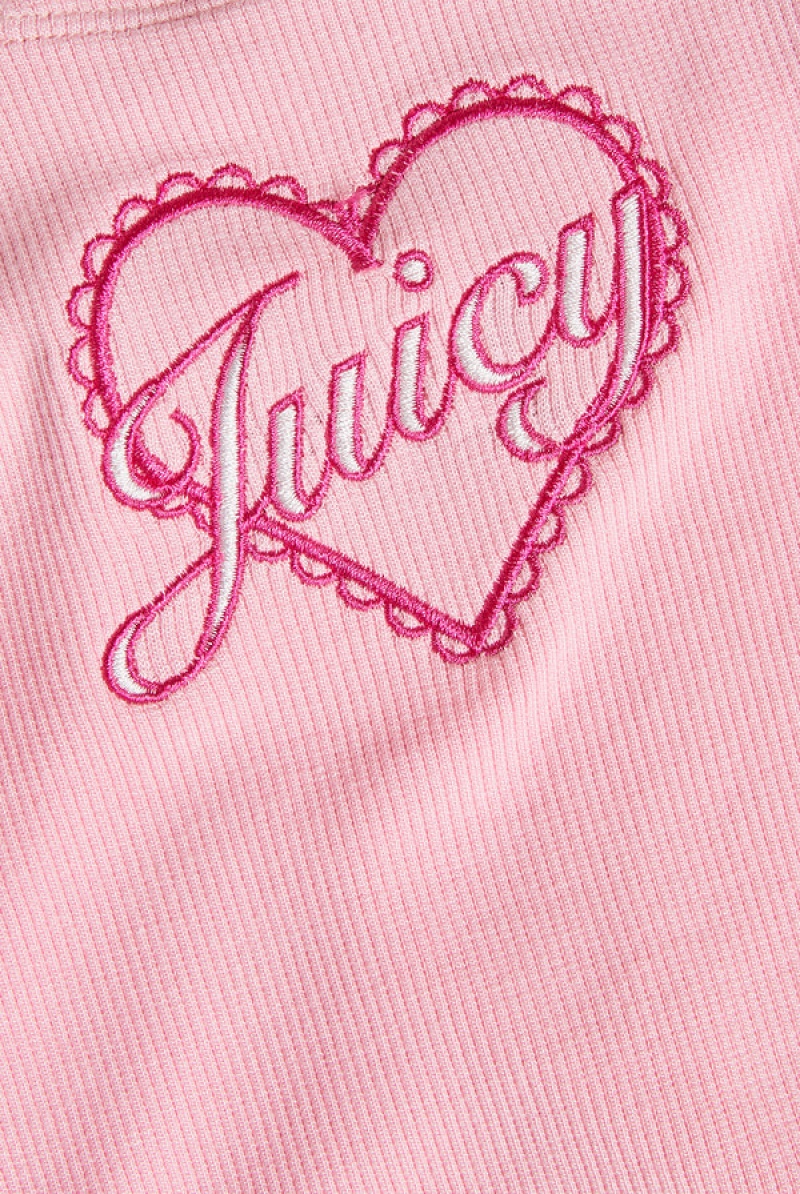 Juicy Couture Heart Frilled Sleep Vest Roze | JC-SN652269