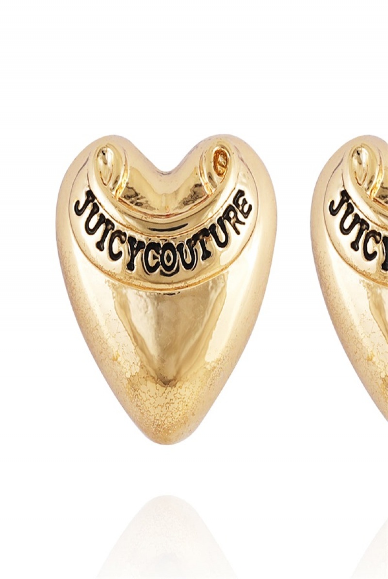 Juicy Couture Heart Stud Earrings Zlatne | JC-SN651896