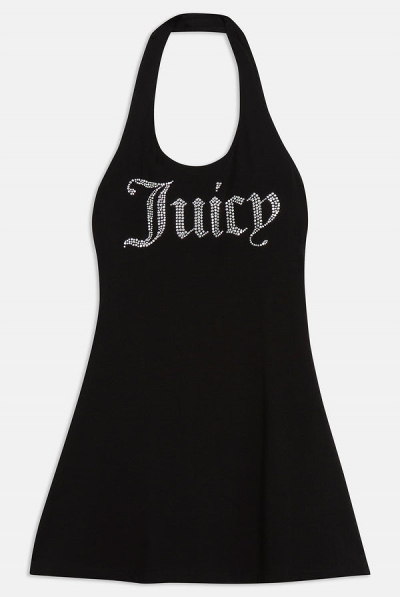 Juicy Couture Jersey Halter Neck Mini Dress Crne | JC-SN652291