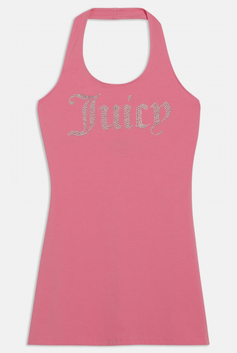 Juicy Couture Jersey Halter Neck Mini Dress Roze | JC-SN652292