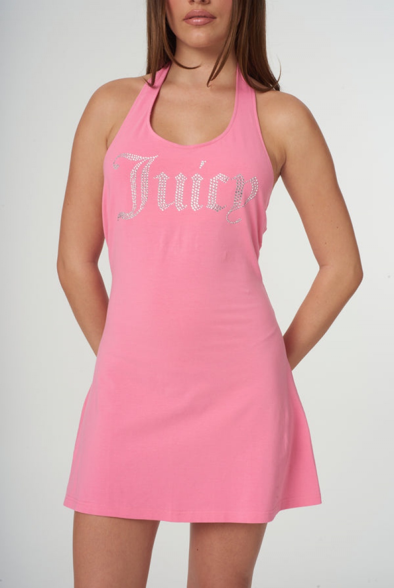 Juicy Couture Jersey Halter Neck Mini Dress Roze | JC-SN652292