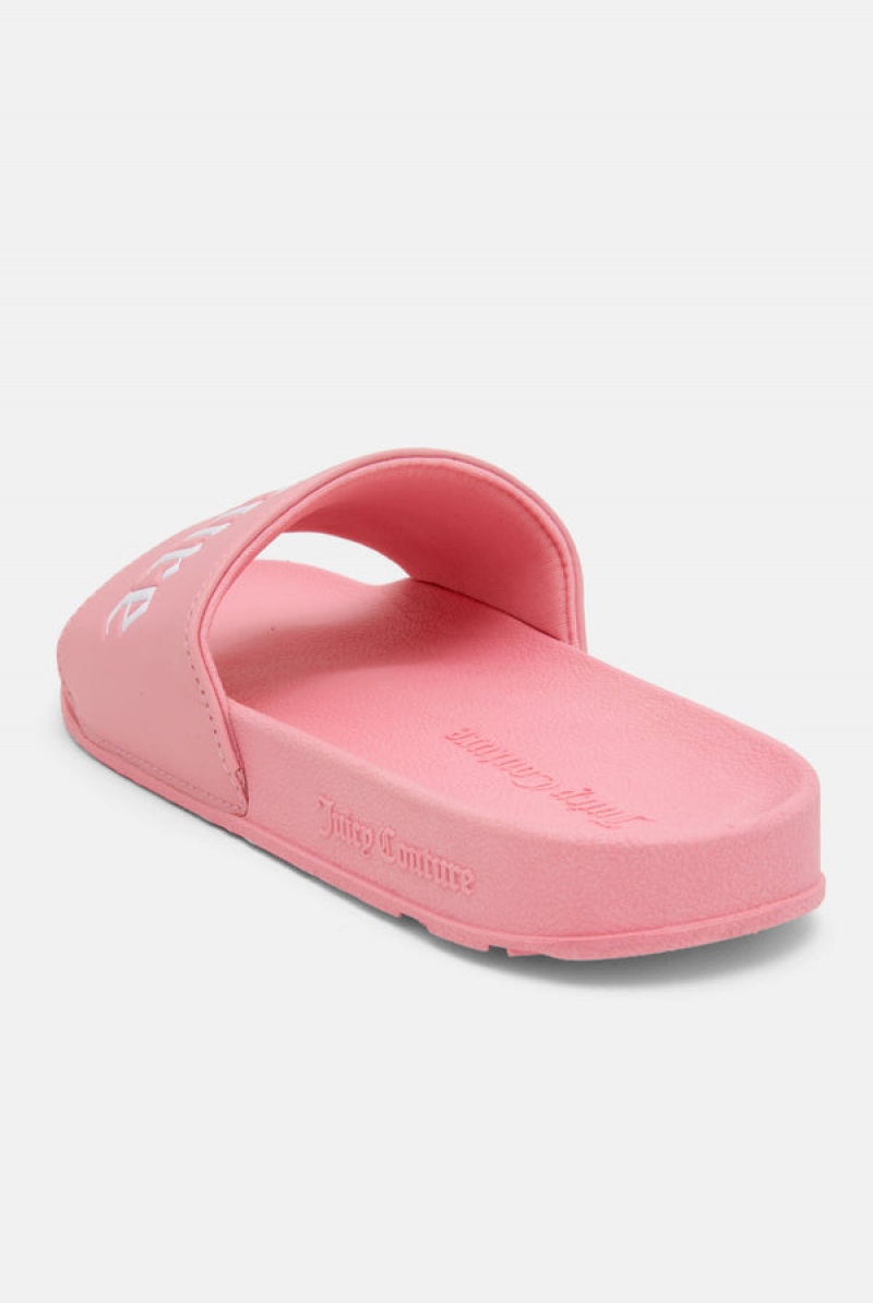 Juicy Couture Juicy Couture Embossed Sliders Roze | JC-SN652201