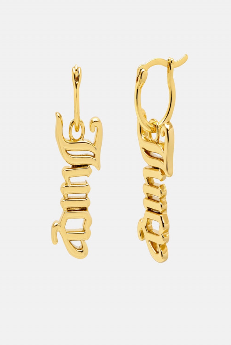 Juicy Couture Juicy Drop Earrings Zlatne | JC-SN652377