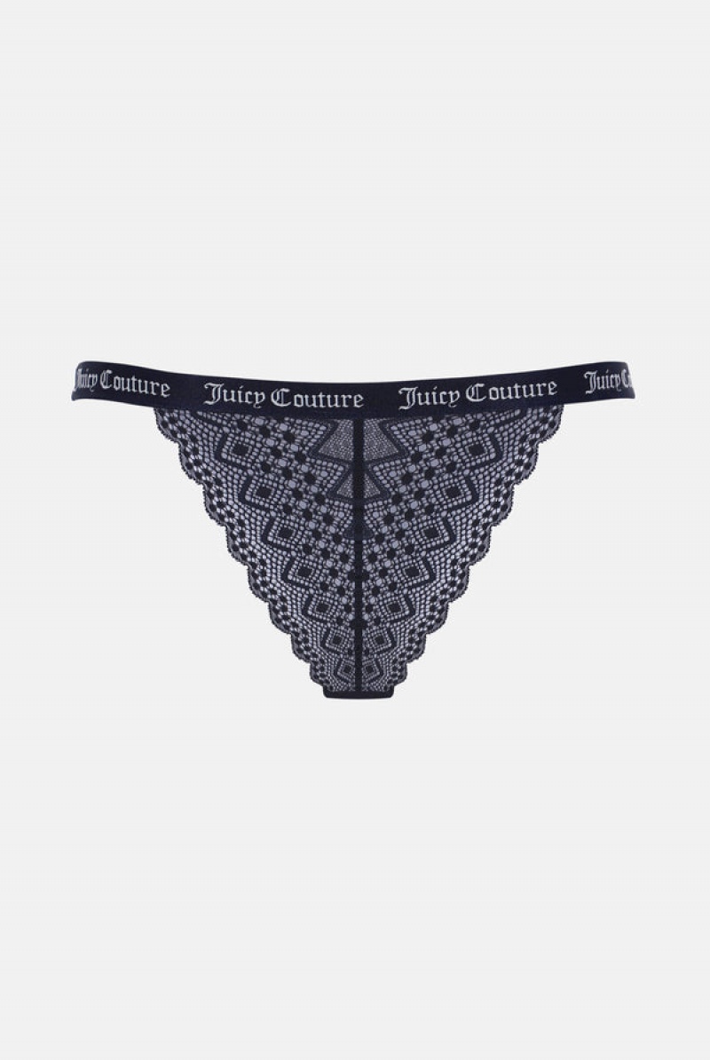 Juicy Couture Lace Trim Tanga Briefs Pack X3 Visebojne | JC-SN652241