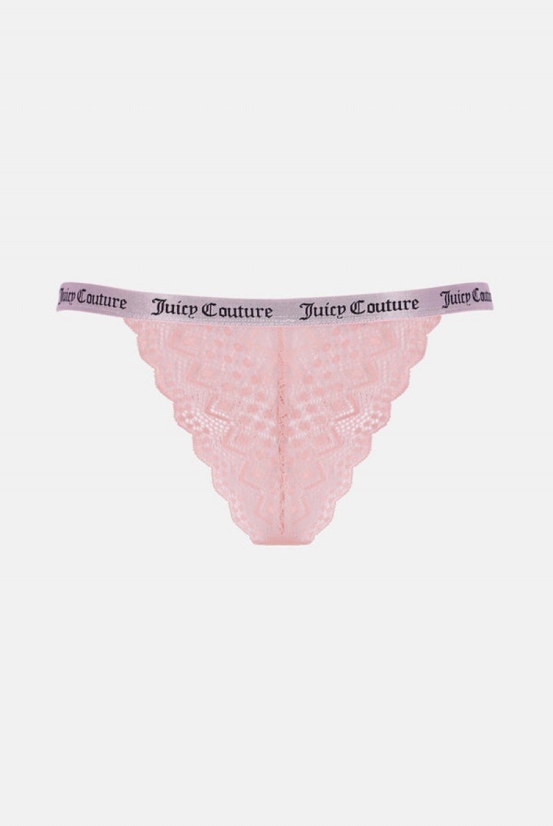 Juicy Couture Lace Trim Tanga Briefs Pack X3 Visebojne | JC-SN652241