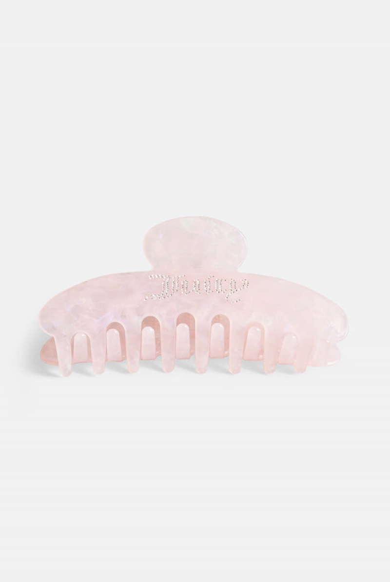 Juicy Couture Large Diamante Claw Hair Clip Roze | JC-SN652331