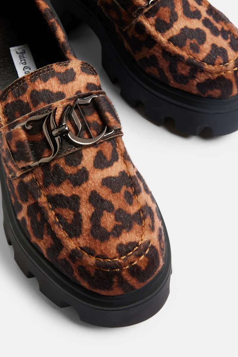 Juicy Couture Leopard Hair-on Koža Track Loafer Visebojne | JC-SN652181