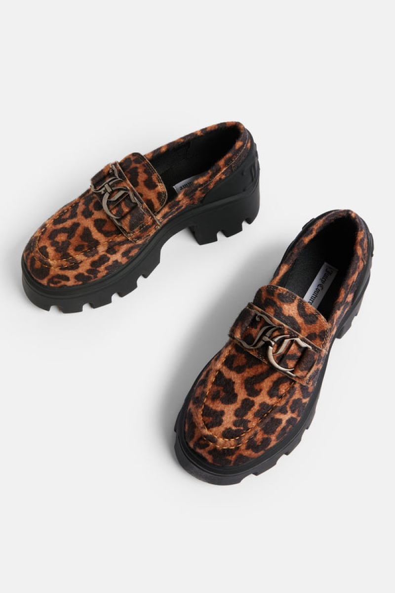 Juicy Couture Leopard Hair-on Koža Track Loafer Visebojne | JC-SN652181