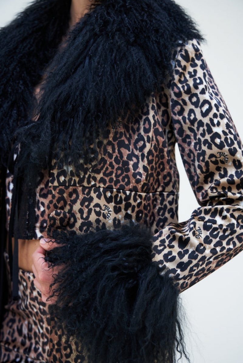 Juicy Couture Leopard Print Mongolian Coat Visebojne | JC-SN652303