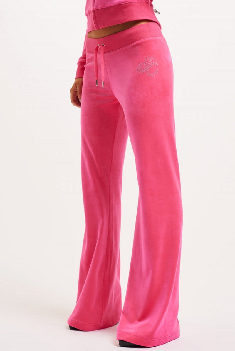 Juicy Couture Low Rise Velour Scatter Bead Fla Joggers Roze | JC-SN652118