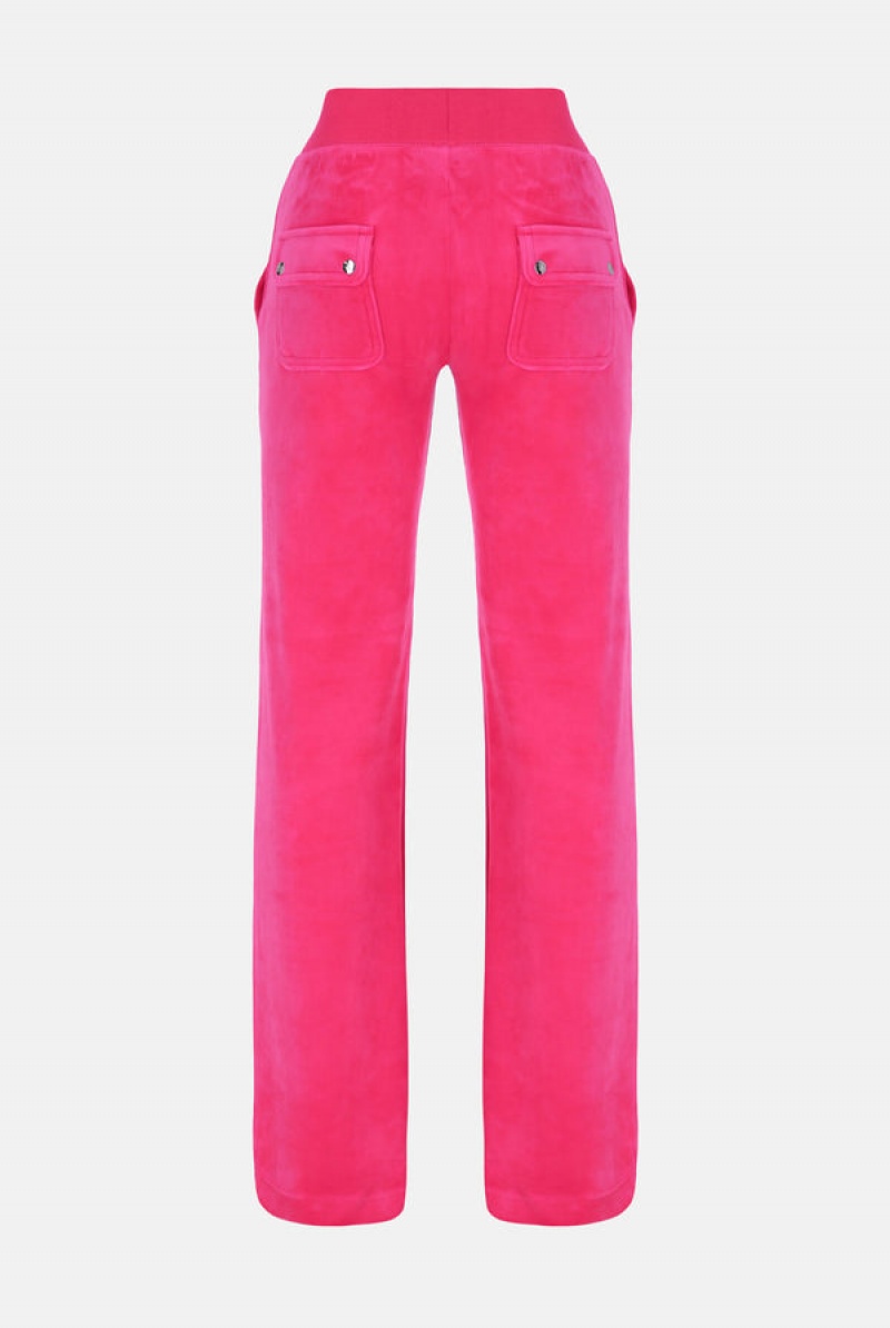 Juicy Couture Low Rise Velour Track Pants Roze | JC-SN652094