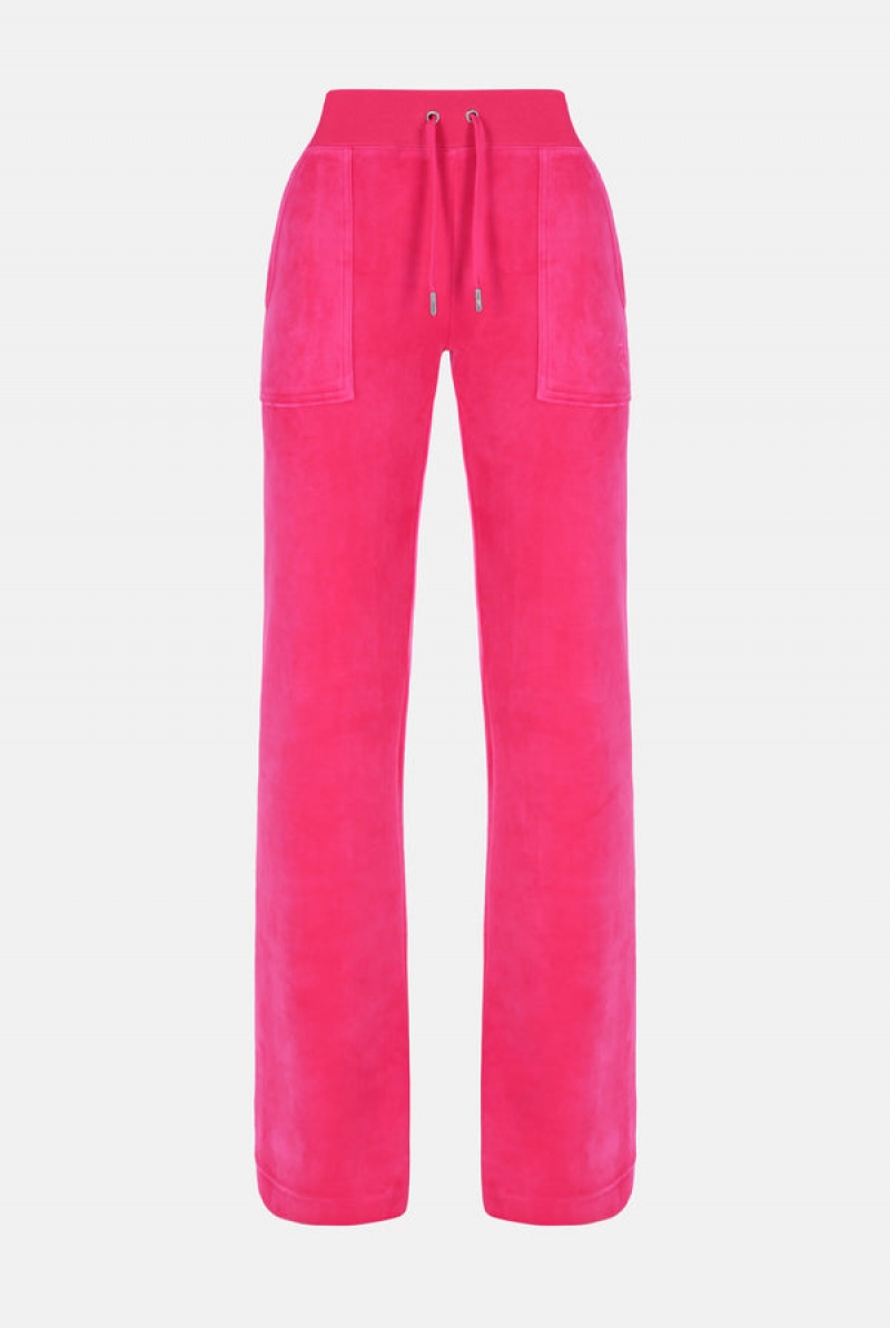 Juicy Couture Low Rise Velour Track Pants Roze | JC-SN652094