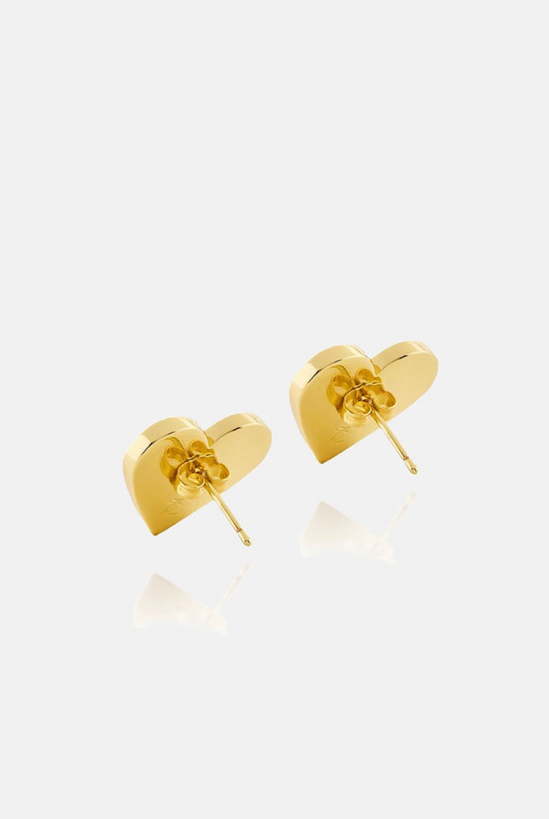 Juicy Couture Maxi Heart Stud Earrings Zlatne | JC-SN652374