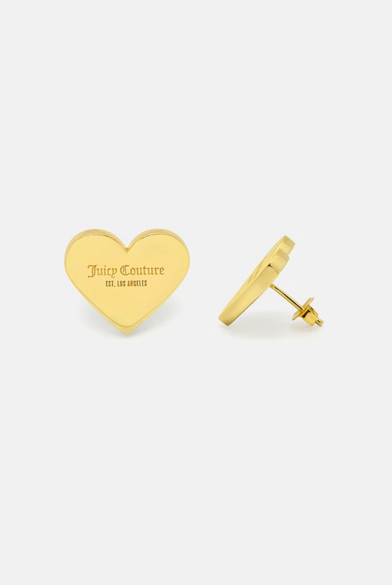 Juicy Couture Maxi Heart Stud Earrings Zlatne | JC-SN652374