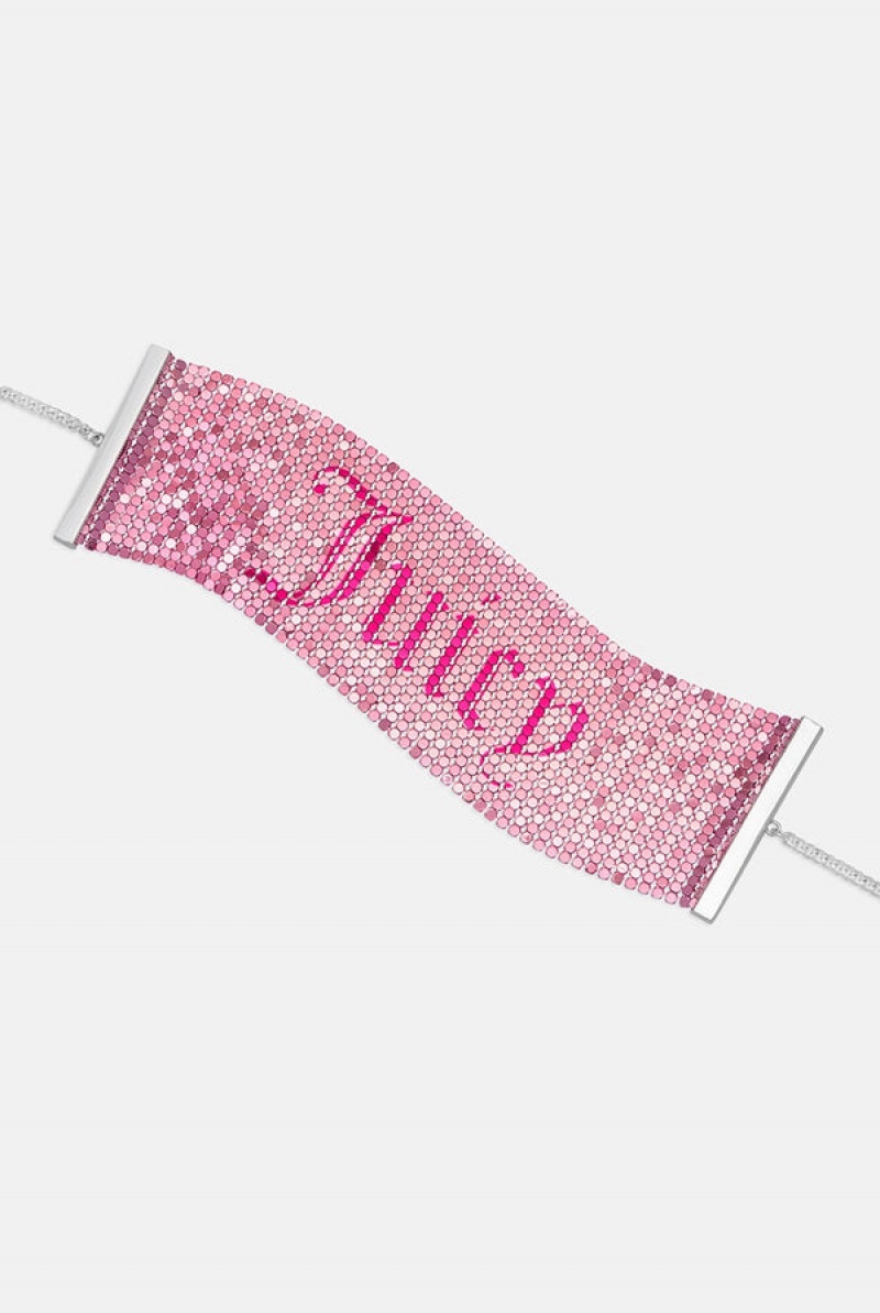 Juicy Couture Mesh Choker Roze | JC-SN652349