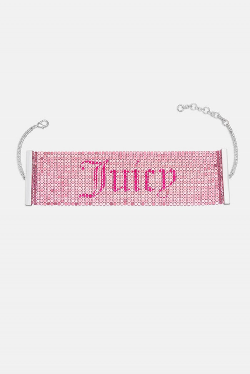 Juicy Couture Mesh Choker Roze | JC-SN652349