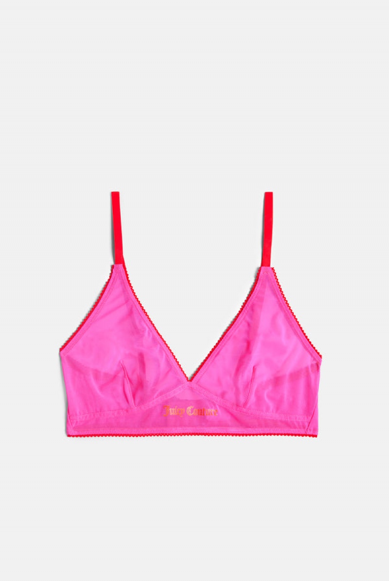 Juicy Couture Mesh Scallop Edge Triangle Bra Roze | JC-SN652254