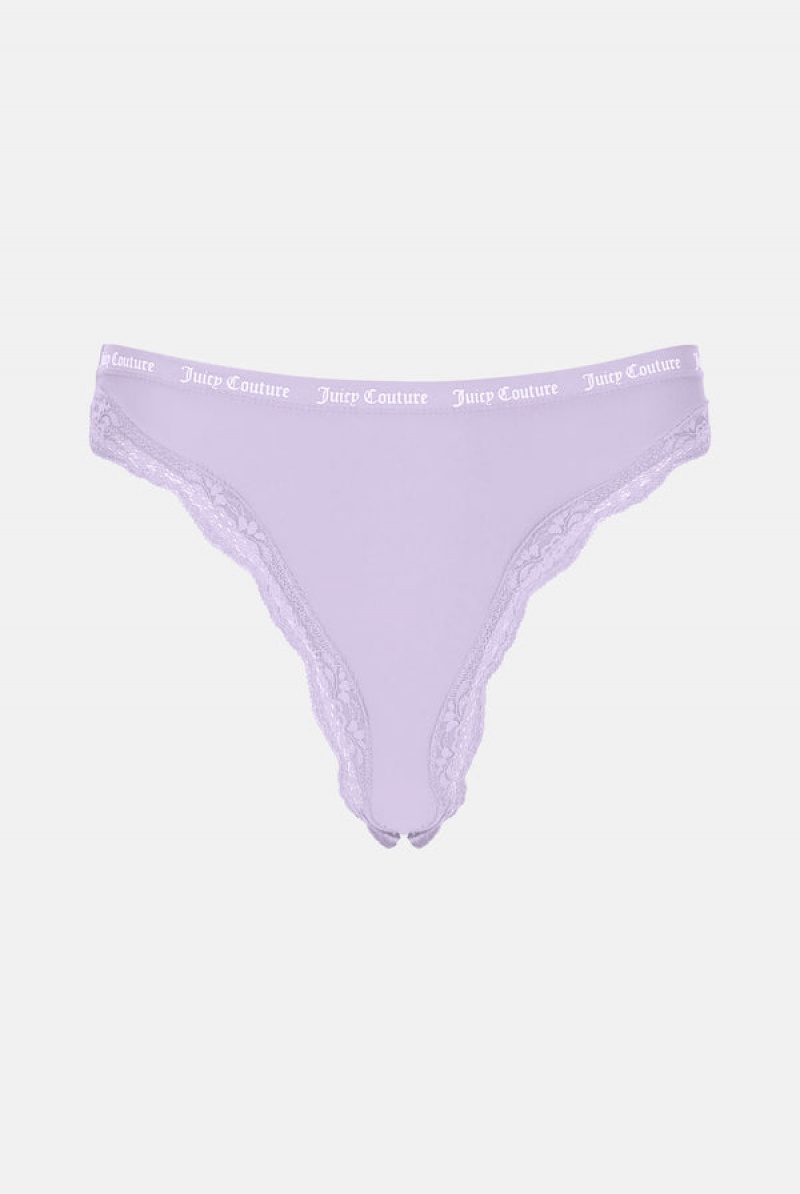 Juicy Couture Microfiber Lace Trim Briefs Pack X3 Visebojne | JC-SN652238