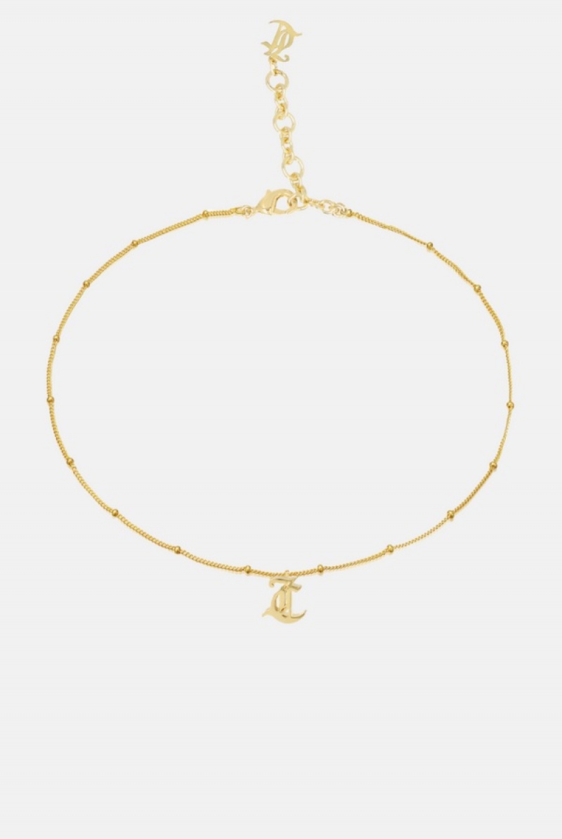 Juicy Couture Mini JC Charm Necklace Zlatne | JC-SN652367