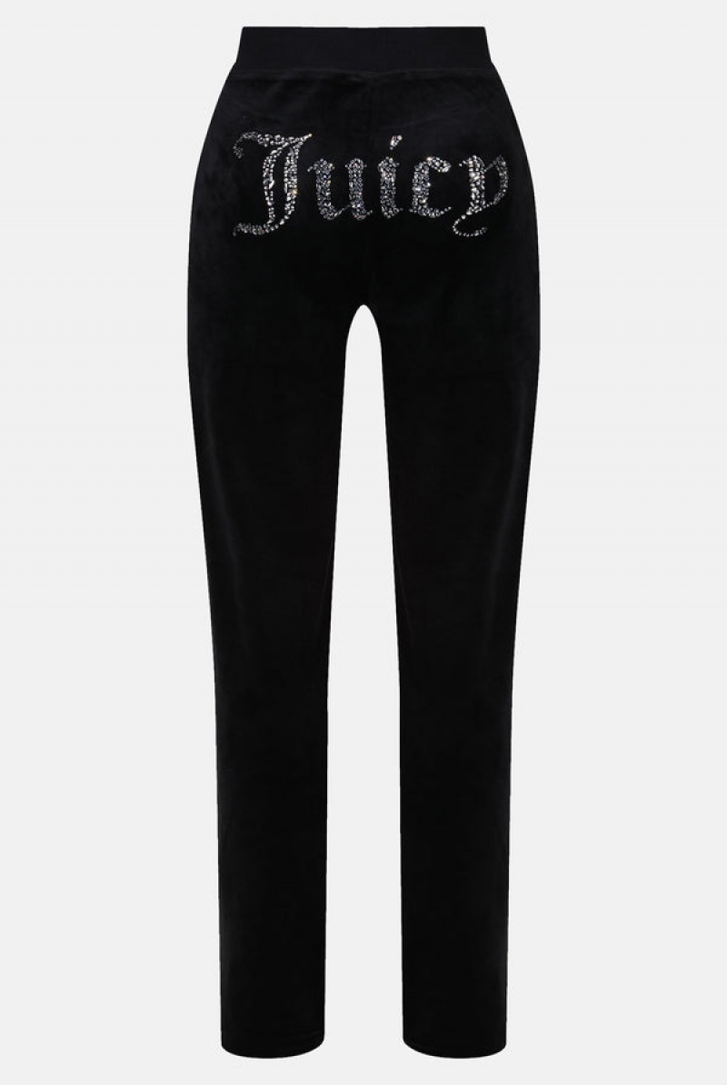 Juicy Couture Mixed Crystal Classic Velour Del Ray Bottoms Crne | JC-SN652067