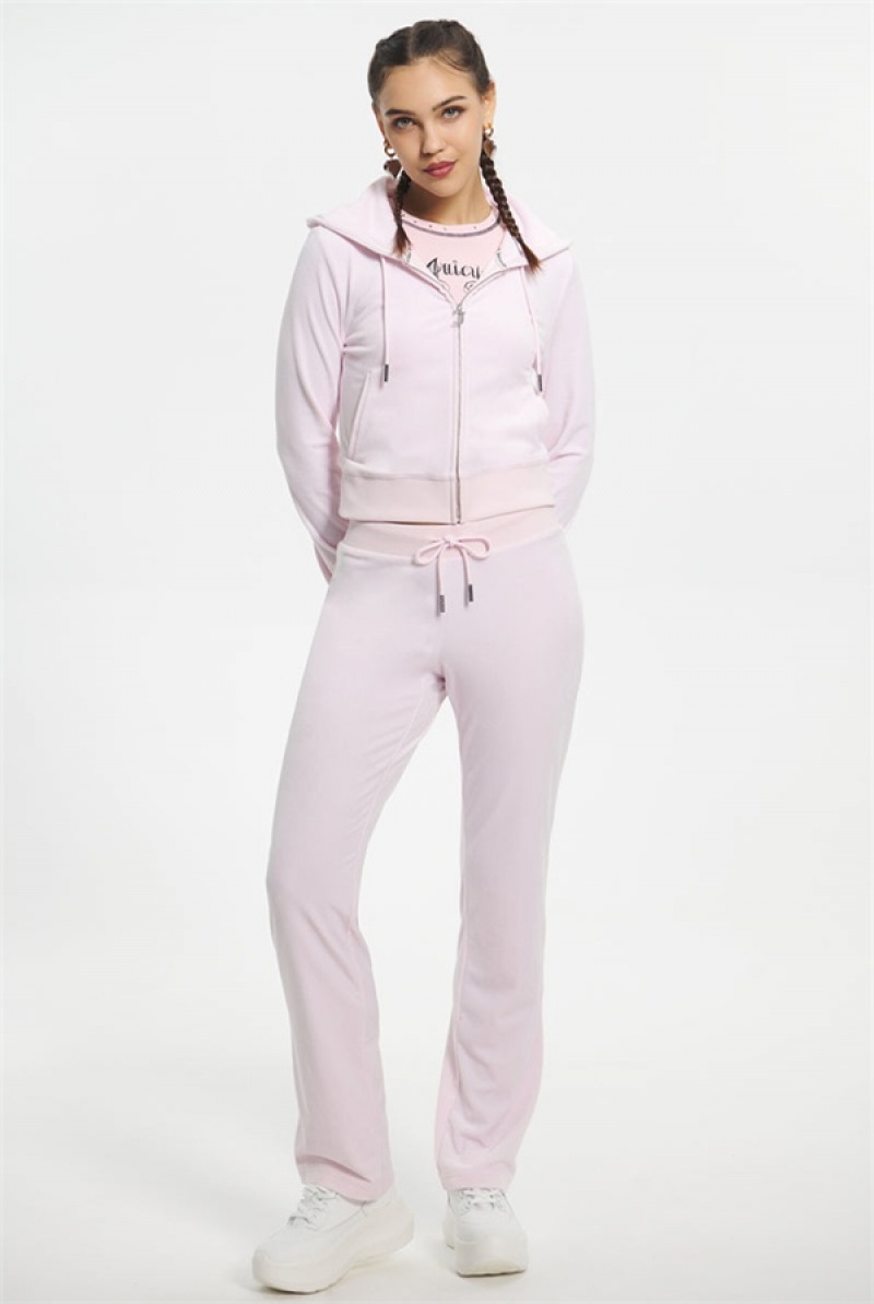 Juicy Couture Mixed Jewels Velour Hoodie Svijetlo Roze | JC-SN651582