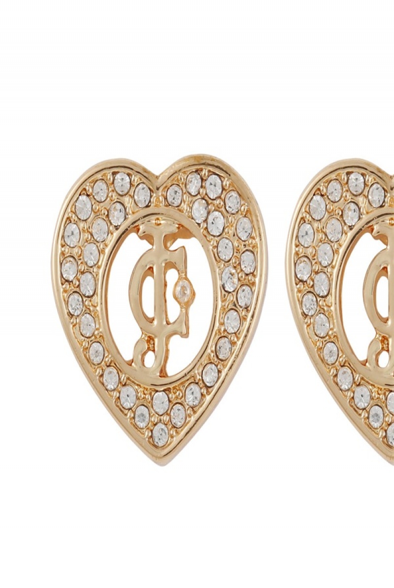 Juicy Couture Monogram Heart Stud Earrings Zlatne | JC-SN651894