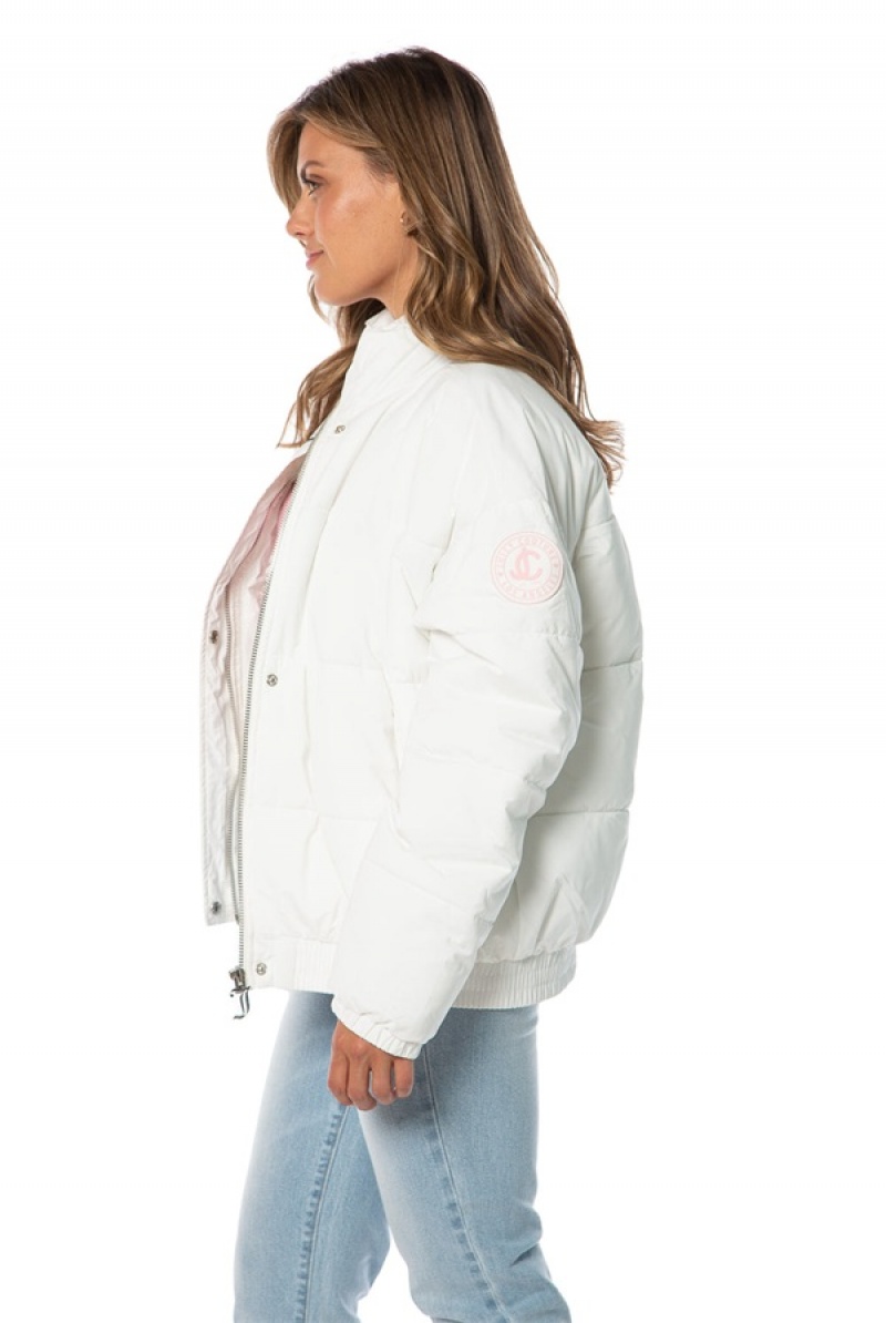 Juicy Couture Monogram Puffer Jacket Bijele | JC-SN651680