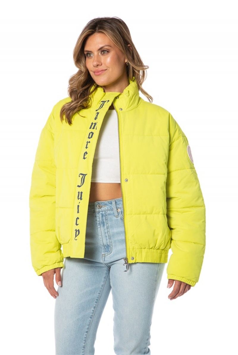 Juicy Couture Monogram Puffer Jacket Svijetlo Zelene | JC-SN651677